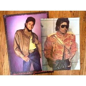 Lot of 2 Michael Jackson King of Pop Music Icon Paper Posters 28x20 & 24x 17.5"